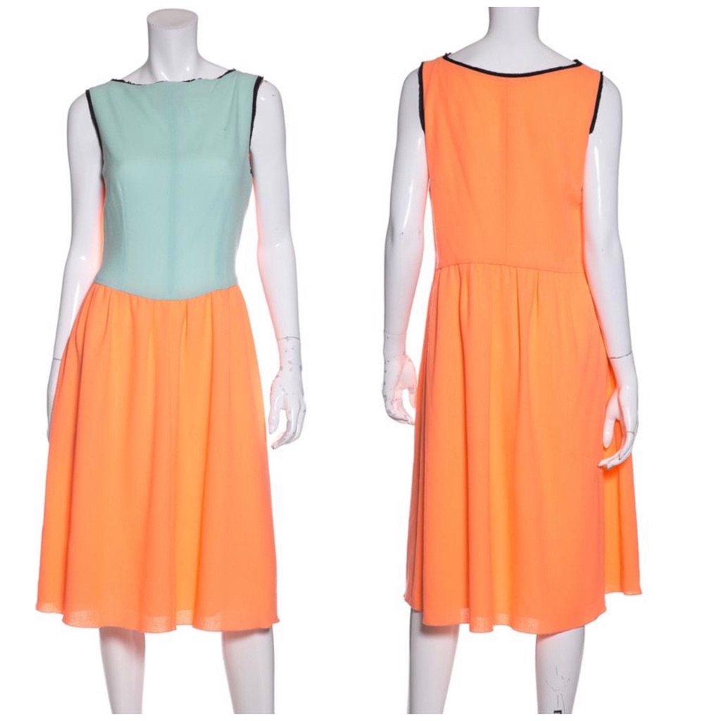 Roksanda Ilincic Orange And Blue Sleeveless Dress